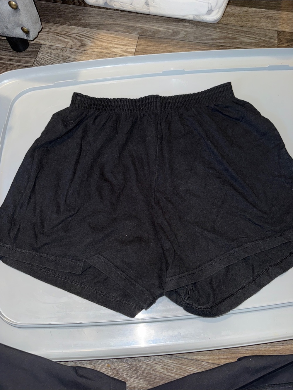 Women's Black Athletic Shorts with Elastic Waist